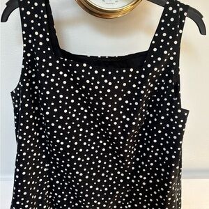 VTG GIANNI Polka Dot Sleeveless Top - Black and White